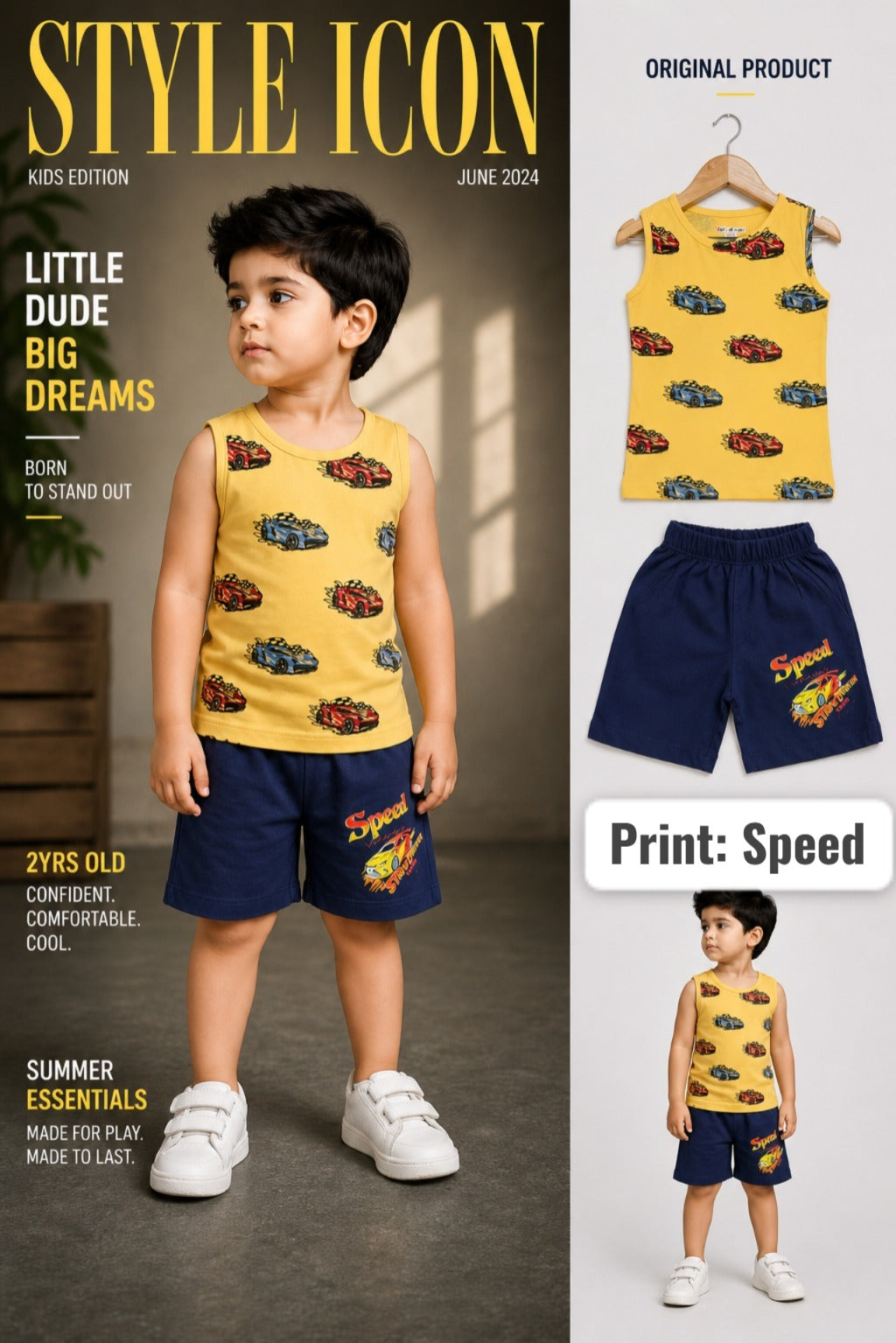 Summer Sleeveless Unisex Coords | 1-3yrs| Soft and breathable Fabric | Best Buy