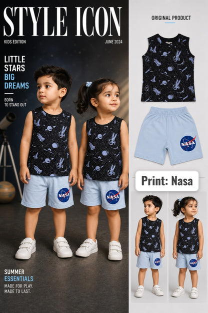 Summer Sleeveless Unisex Coords | 1-3yrs| Soft and breathable Fabric | Best Buy