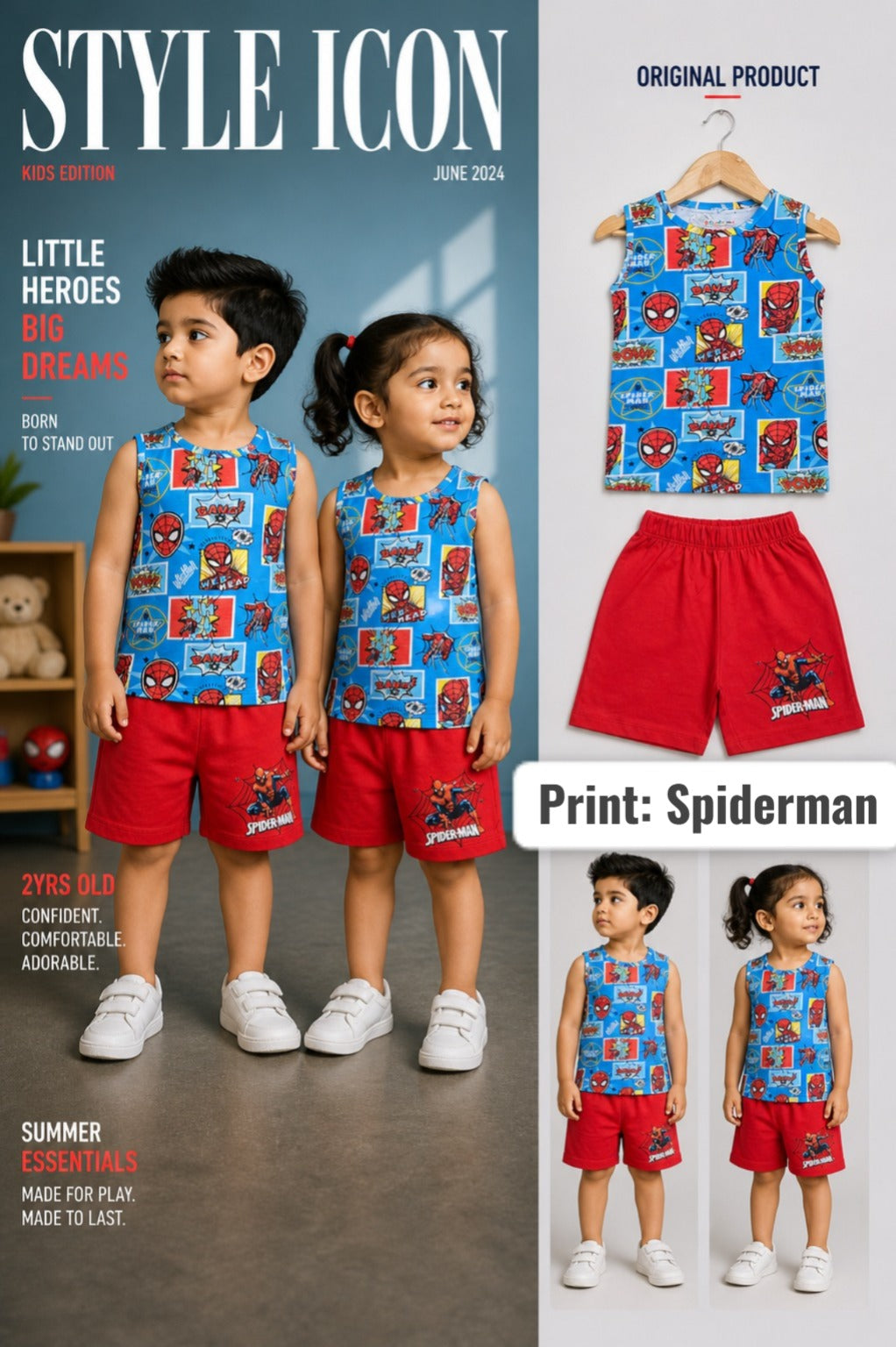 Summer Sleeveless Unisex Coords | 1-3yrs| Soft and breathable Fabric | Best Buy