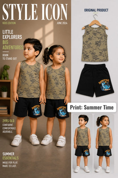 Summer Sleeveless Unisex Coords | 1-3yrs| Soft and breathable Fabric | Best Buy