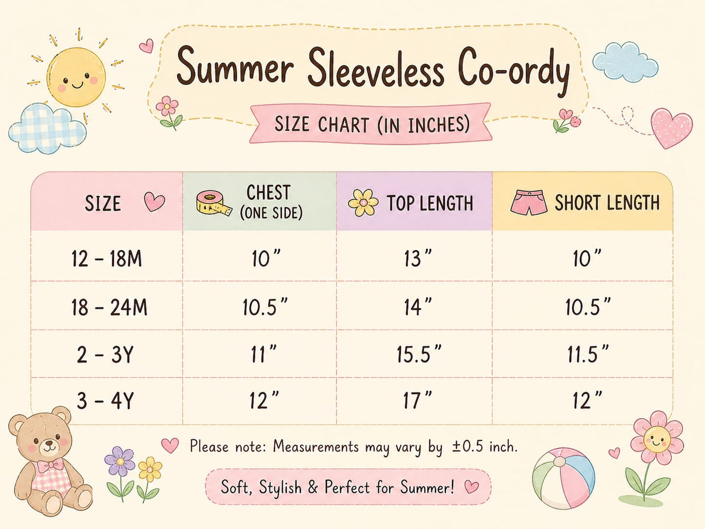 Summer Sleeveless Unisex Coords | 1-3yrs| Soft and breathable Fabric | Best Buy