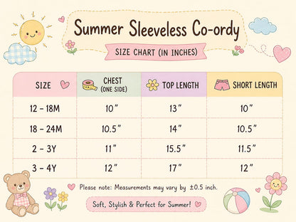 Summer Sleeveless Unisex Coords | 1-3yrs| Soft and breathable Fabric | Best Buy