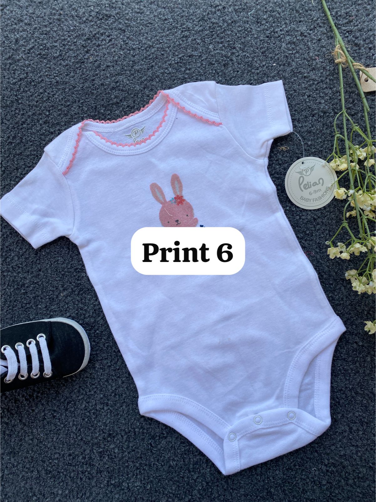 Half-Sleeve Onesie (6-9 Months) |rompers