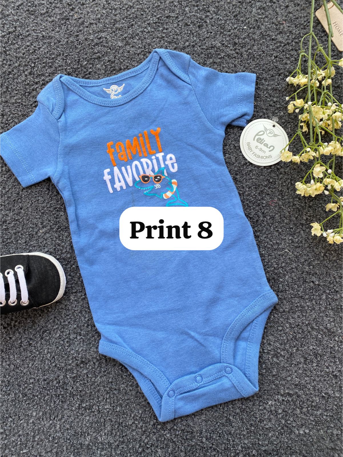 Half-Sleeve Onesie (6-9 Months) |rompers