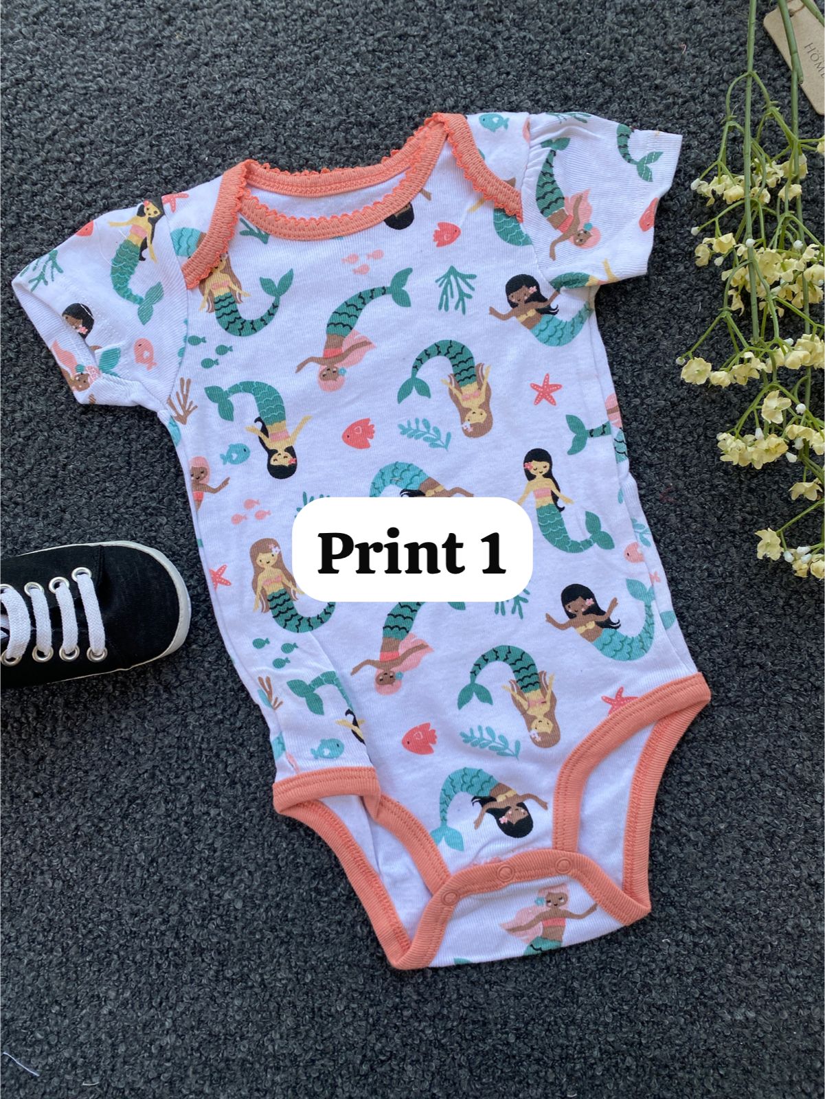 Half-Sleeve Onesie (6-9 Months) |rompers