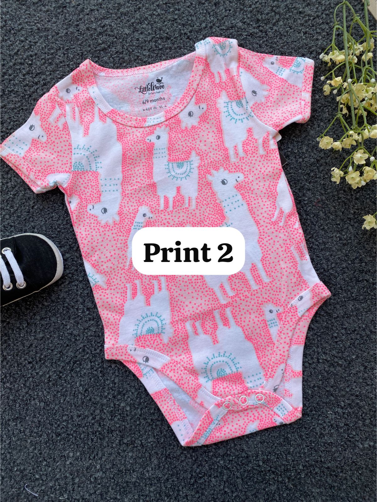 Half-Sleeve Onesie (6-9 Months) |rompers