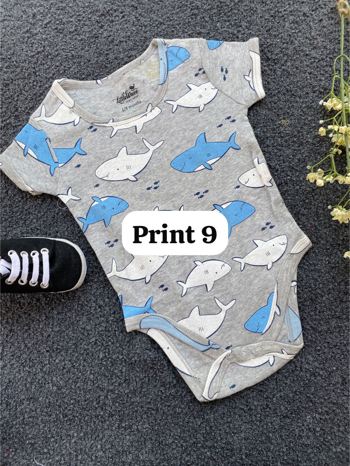 Half-Sleeve Onesie (6-9 Months) |rompers