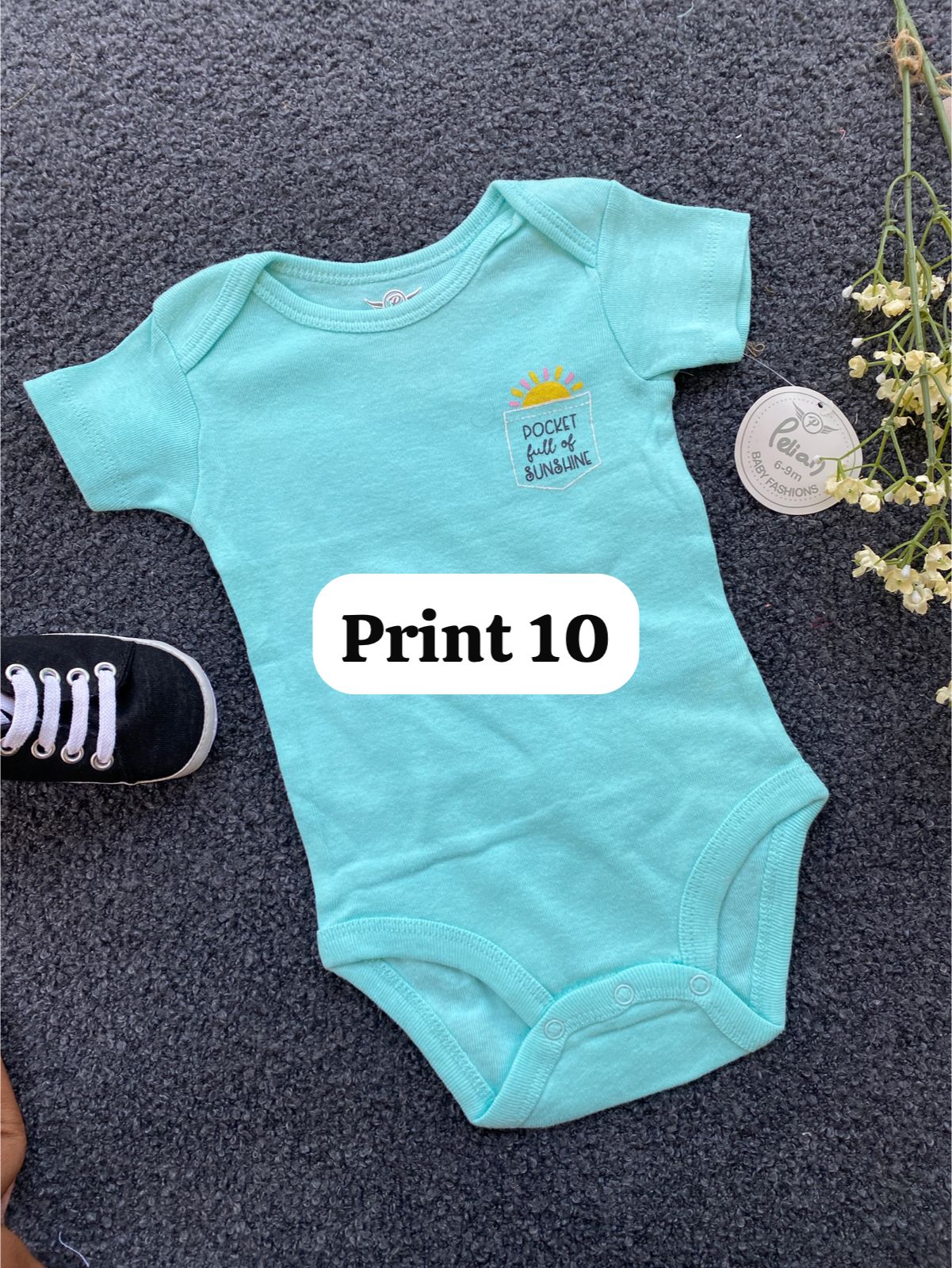 Half-Sleeve Onesie (6-9 Months) |rompers