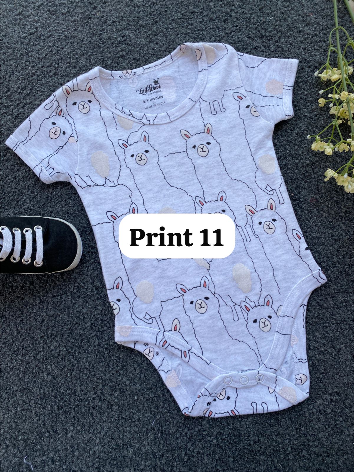 Half-Sleeve Onesie (6-9 Months) |rompers