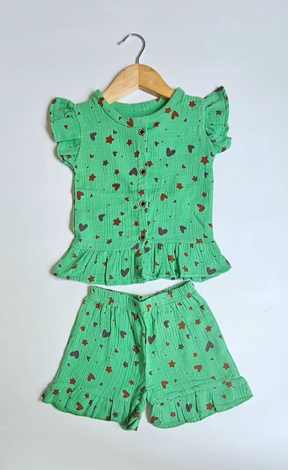 Muslin Frill Summer Short Sets | Summer Edition | Soft and Breathable