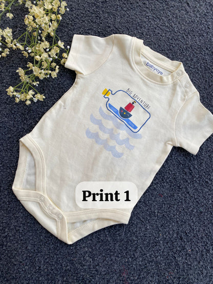 Half-Sleeve Onesie (0-3 Months)|rompers