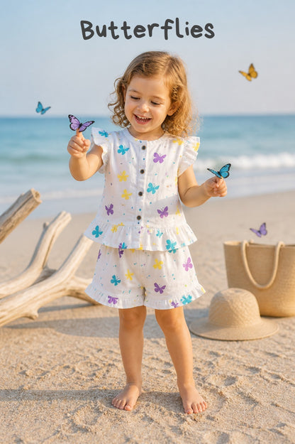 Muslin Frill Summer Short Sets | Summer Edition | Soft and Breathable