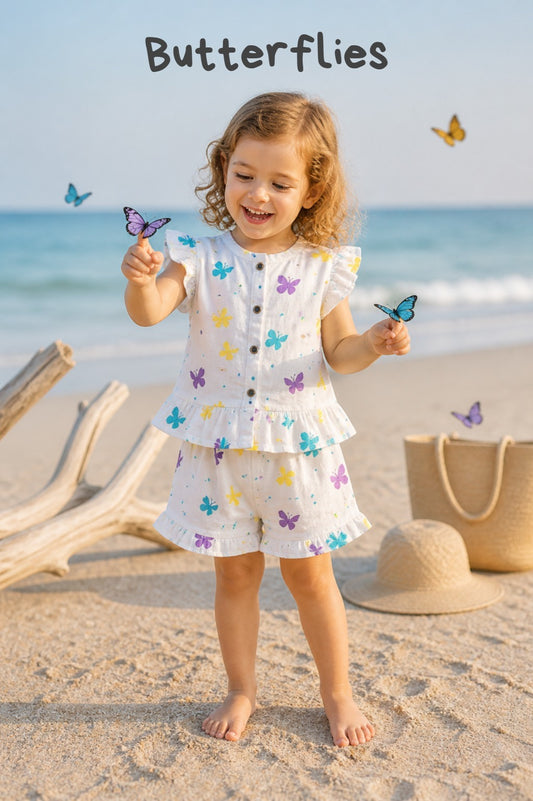 Muslin Frill Summer Short Sets | Summer Edition | Soft and Breathable