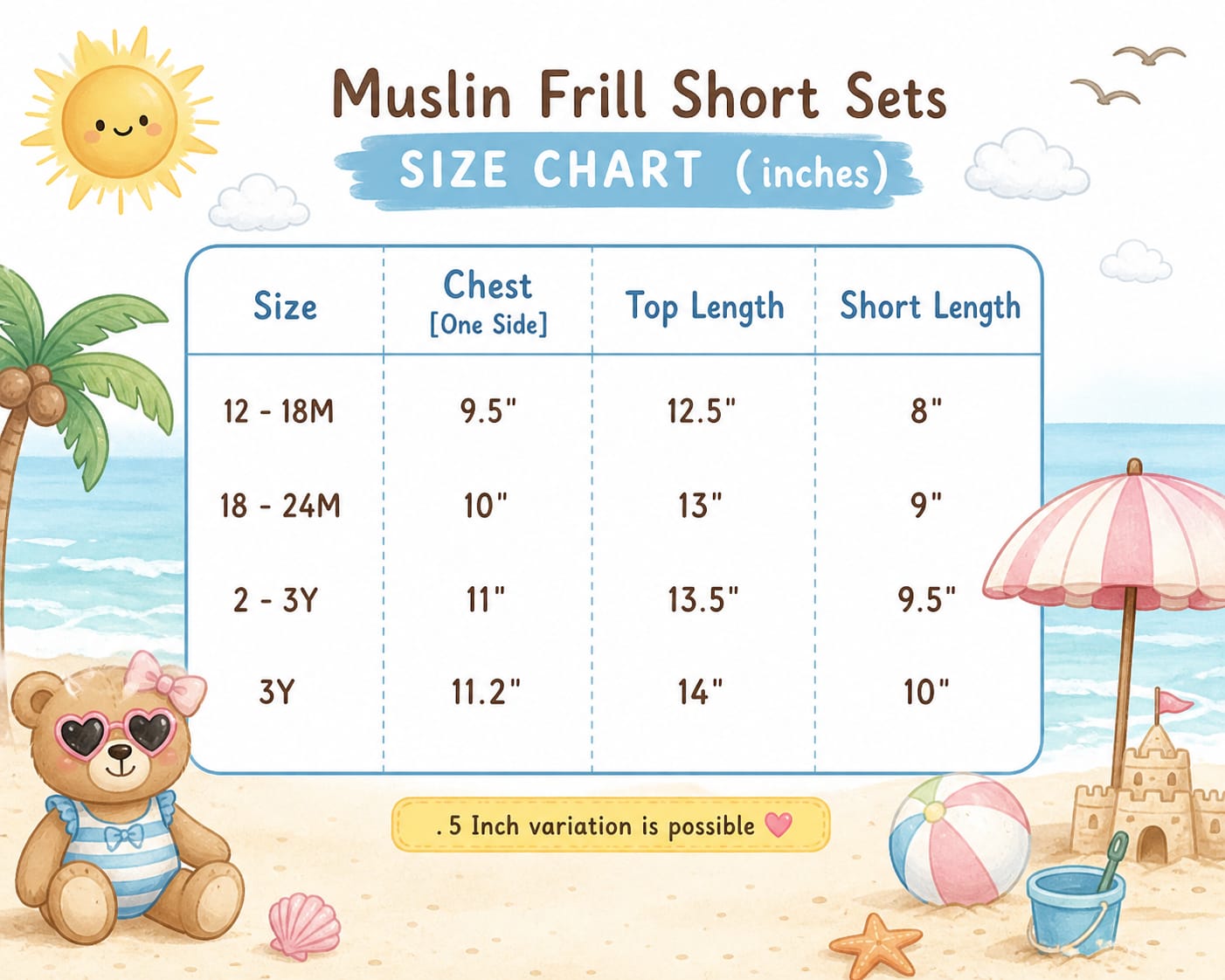 Muslin Frill Summer Short Sets | Summer Edition | Soft and Breathable