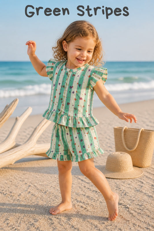 Muslin Frill Summer Short Sets | Summer Edition | Soft and Breathable