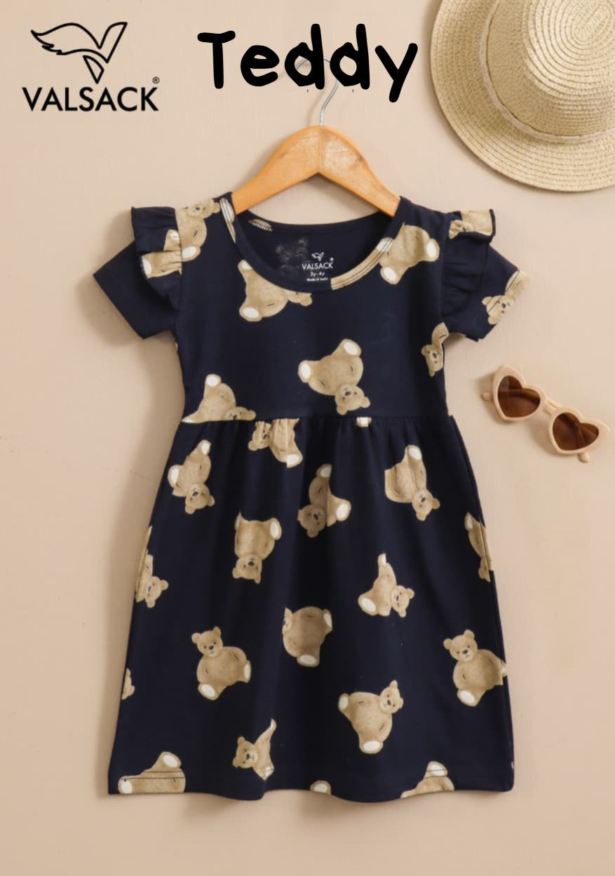 Summer Frill Sleeve Frocks | 2-8 yrs| Soft Fabric
