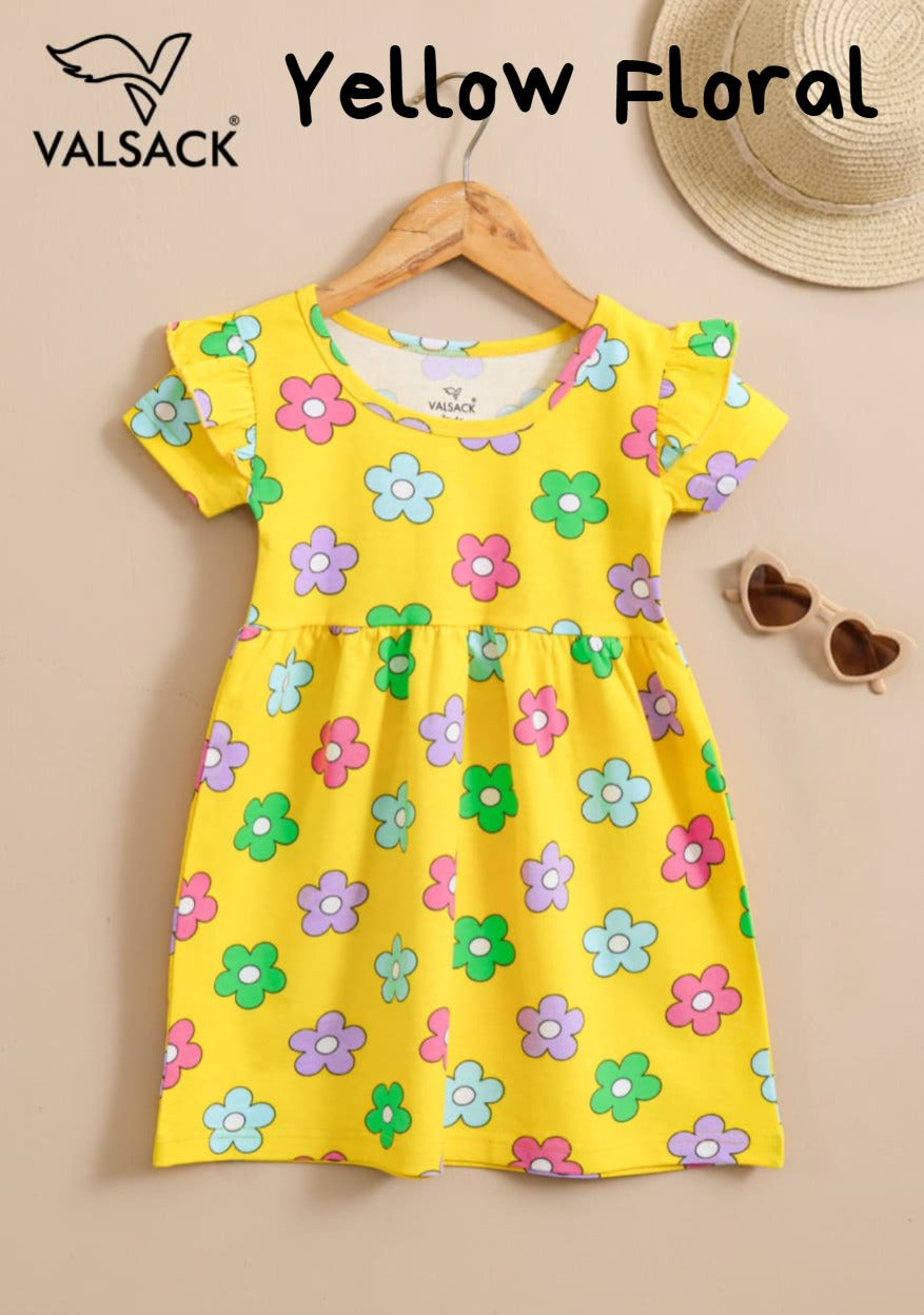 Summer Frill Sleeve Frocks | 2-8 yrs| Soft Fabric