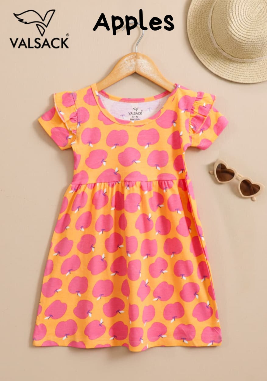 Summer Frill Sleeve Frocks | 2-8 yrs| Soft Fabric