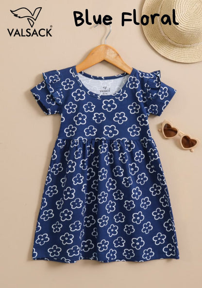 Summer Frill Sleeve Frocks | 2-8 yrs| Soft Fabric
