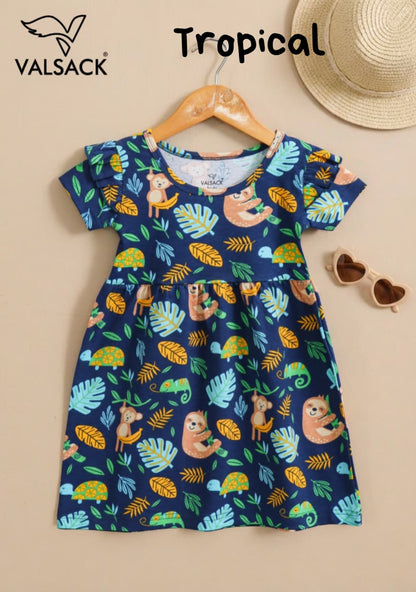 Summer Frill Sleeve Frocks | 2-8 yrs| Soft Fabric