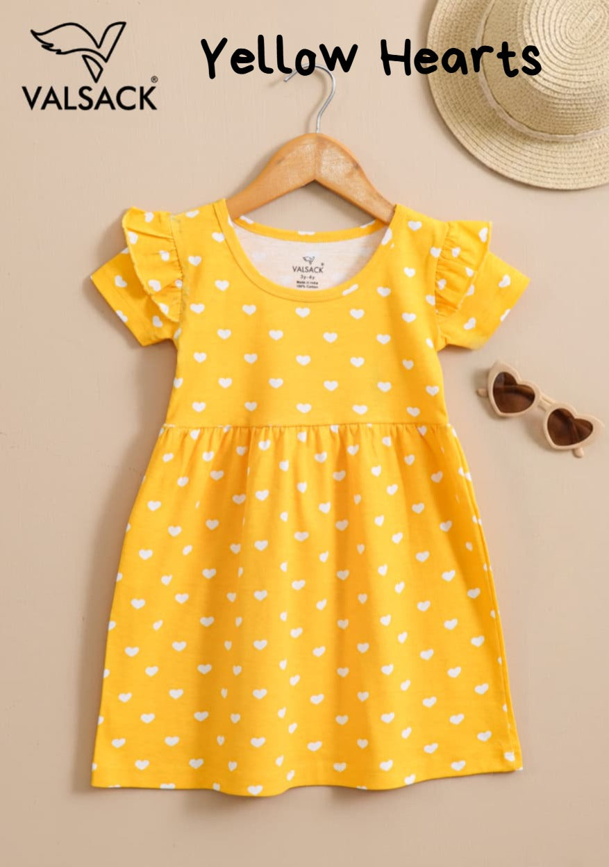 Summer Frill Sleeve Frocks | 2-8 yrs| Soft Fabric