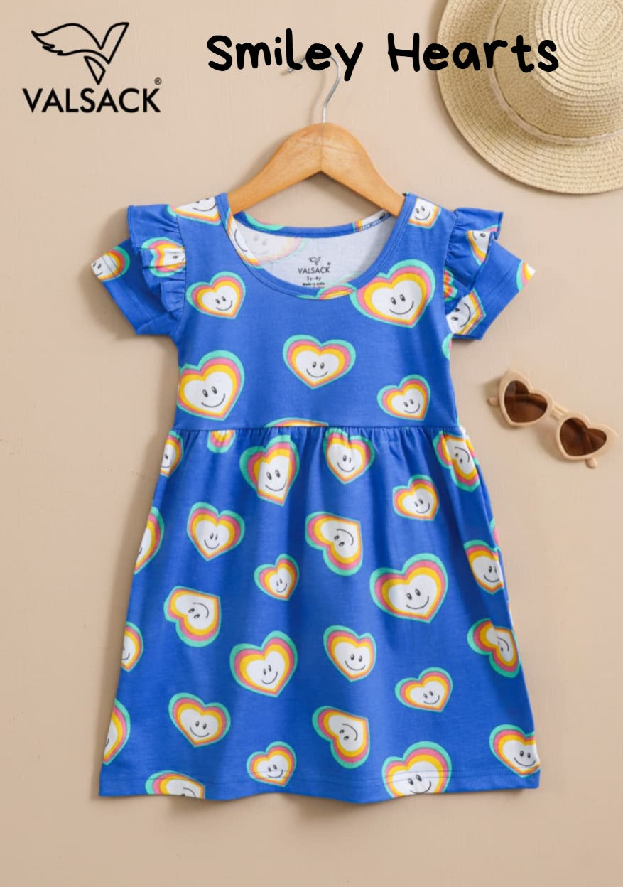 Summer Frill Sleeve Frocks | 2-8 yrs| Soft Fabric
