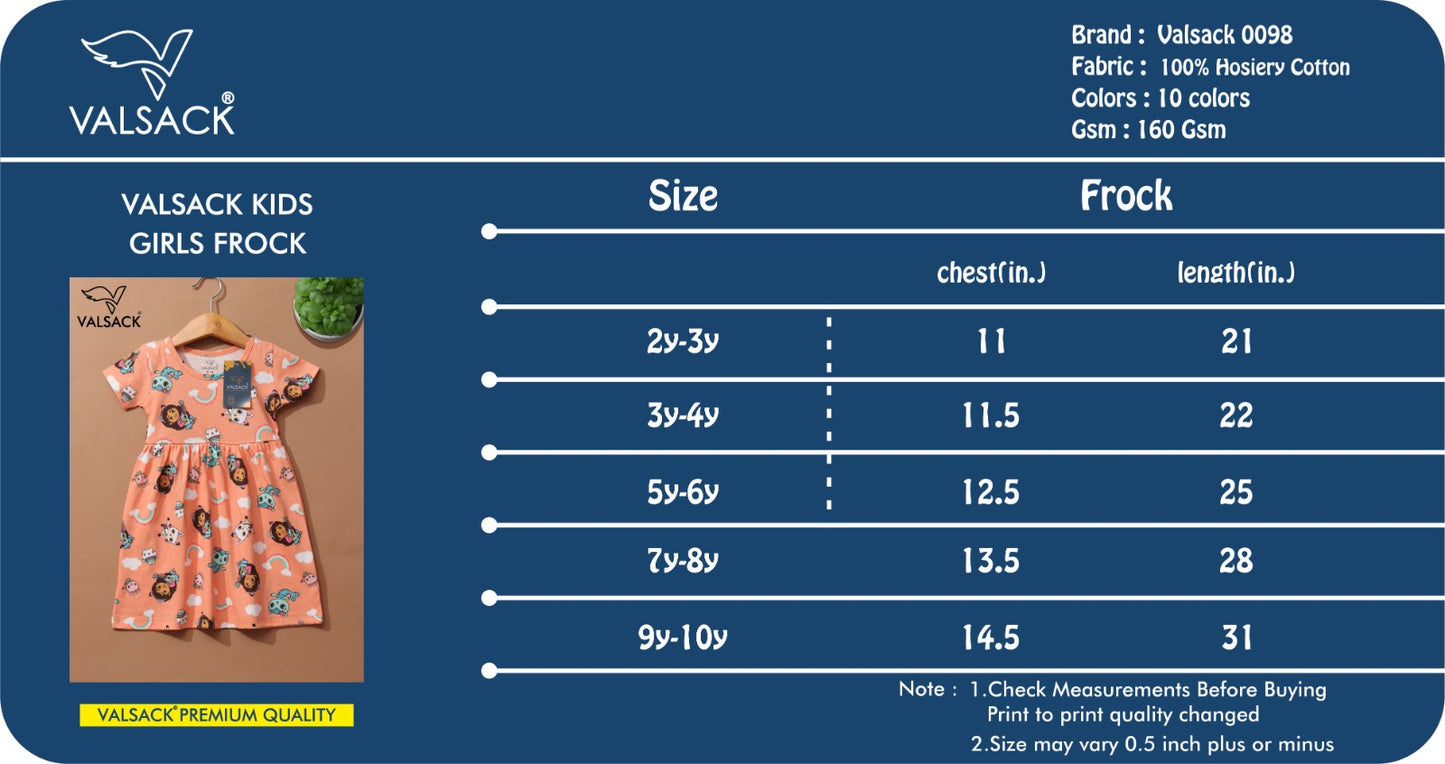 Summer Frill Sleeve Frocks | 2-8 yrs| Soft Fabric