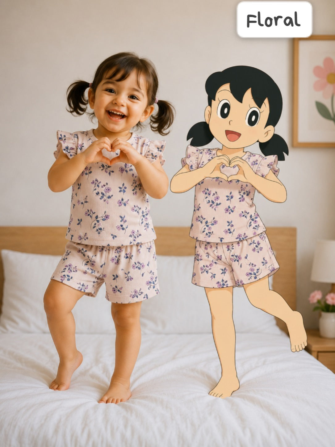 Soft Ribbed Cotton Frill Short Sets | 6m to 3yrs| Summer Edition