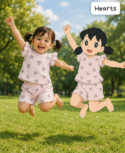 Soft Ribbed Cotton Frill Short Sets | 6m to 3yrs| Summer Edition