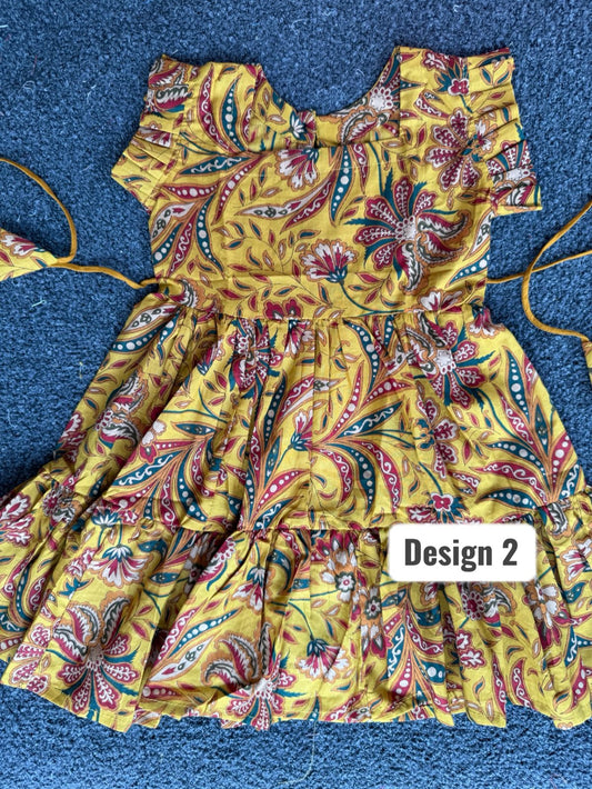 Cotton Frill Sleeve Frocks with Adjustable threads (2-3 years)