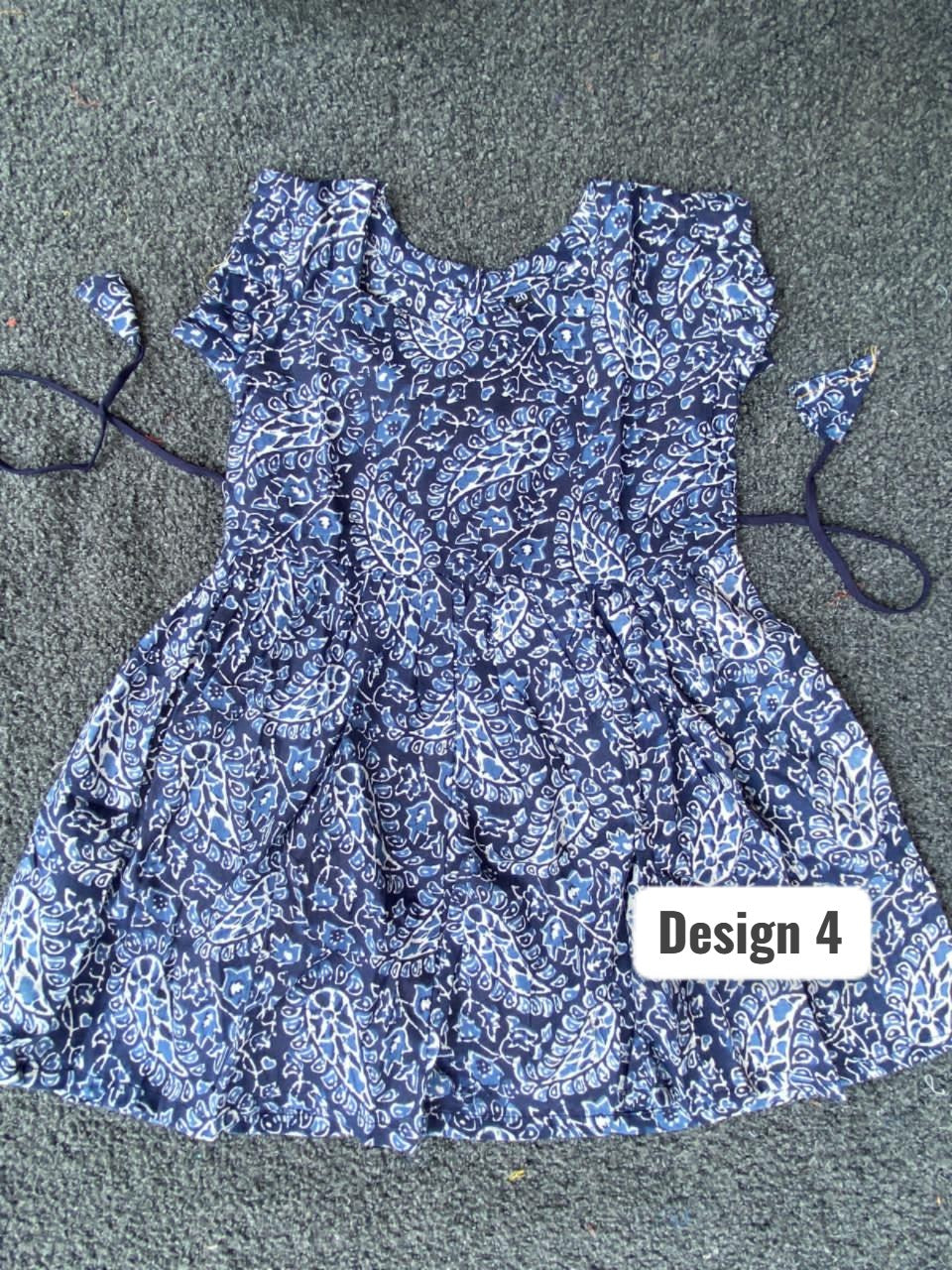 1-2yrs | Cotton Frill Sleeve Frocks with Adjustable threads