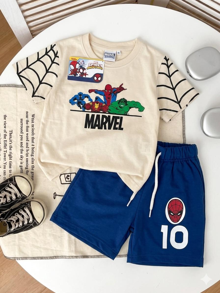 Boys Premium Cotton Summer Short Set | Half Sleeve T-Shirt & Shorts Combo