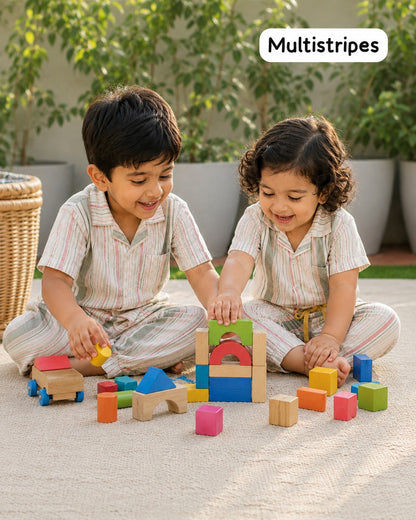 Cotton collar pyjama Sets | summer night suits 1yr to 5yrs