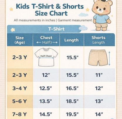 T-shirt & Short Sets boys and girls for 2-8yrs | Pure Cotton, Soft feels
