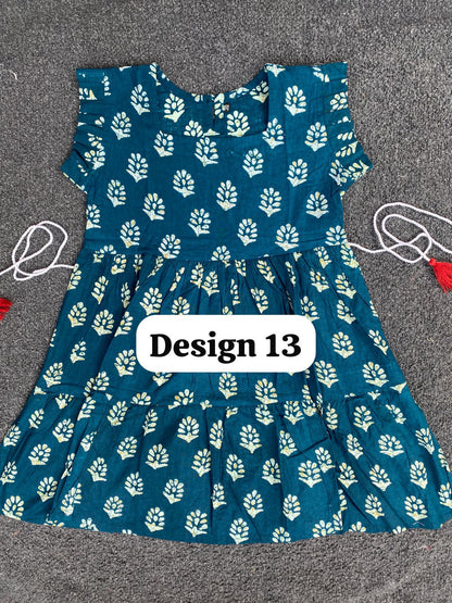 Pure cotton frill sleeve frocks| jaipuri frocks| 5-6y| size 26