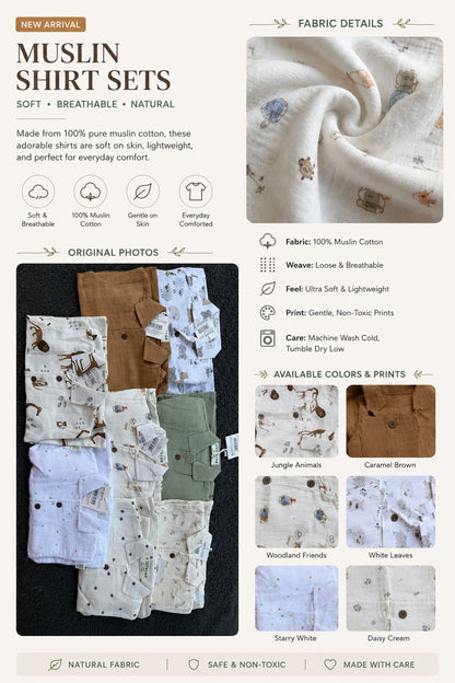 Boys Muslin coord sets| summer boys full pant sets | 6m to 5yrs