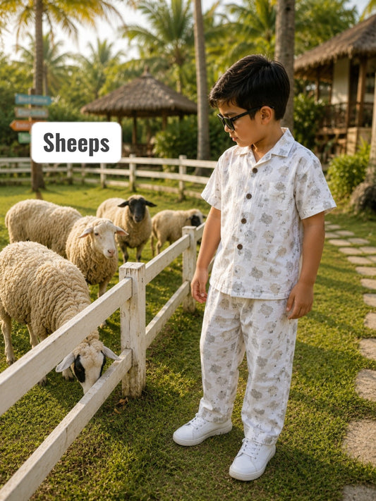 Boys Muslin coord sets| summer boys full pant sets | 6m to 5yrs