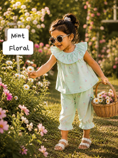 Girls Sleeveless Capri Frill sets | 2 -6yrs
