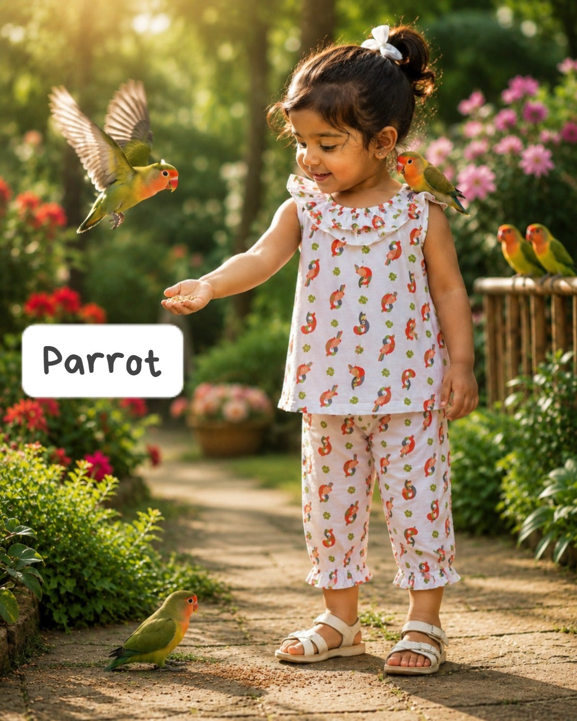 Girls Sleeveless Capri Frill sets | 2 -6yrs