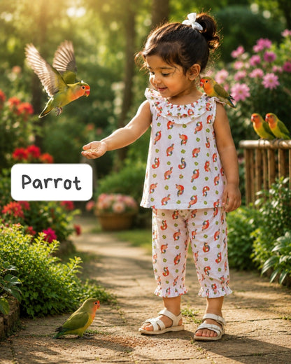 Girls Sleeveless Capri Frill sets | 2 -6yrs