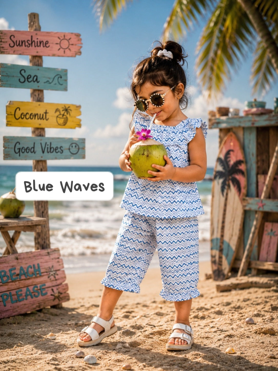 Girls Sleeveless Capri Frill sets | 2 -6yrs