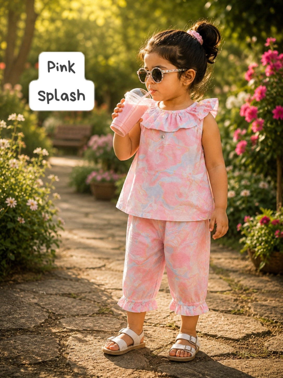 Girls Sleeveless Capri Frill sets | 2 -6yrs