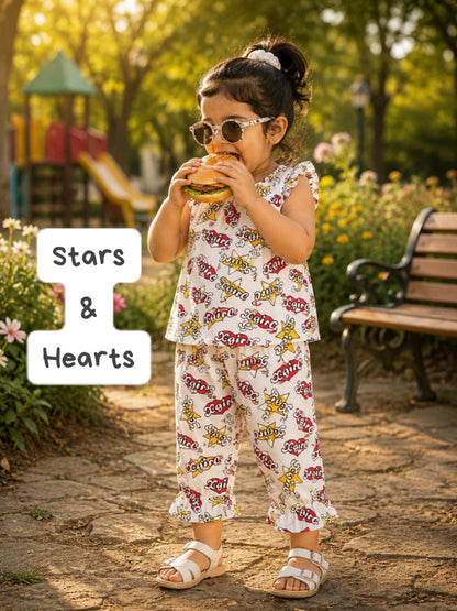 Girls Sleeveless Capri Frill sets | 2 -6yrs