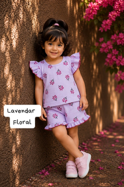 Soft Ribbed Cotton Frill Short Sets | 12m to 3yrs| Summer Edition