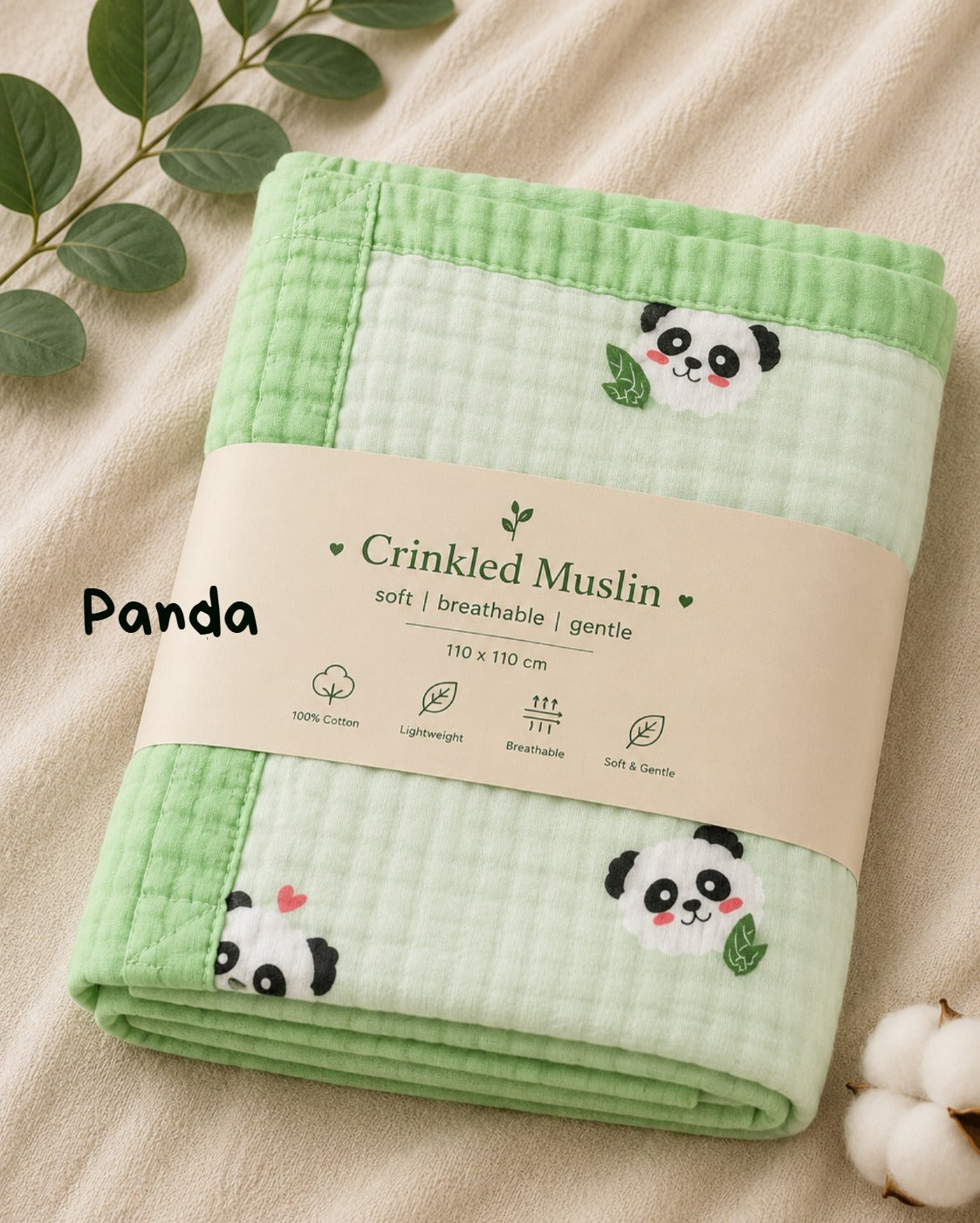 6 Layer Crinkled Muslin blankets | 110*110cms | Premium Muslin