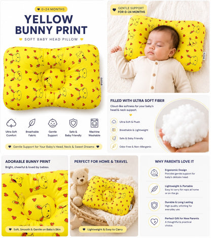 Baby Head Pillow | Soft & Gentle Support for Newborns & Infants (0-24months)