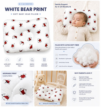 Baby Head Pillow | Soft & Gentle Support for Newborns & Infants (0-24months)