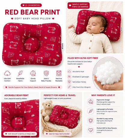 Baby Head Pillow | Soft & Gentle Support for Newborns & Infants (0-24months)