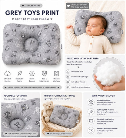 Baby Head Pillow | Soft & Gentle Support for Newborns & Infants (0-24months)