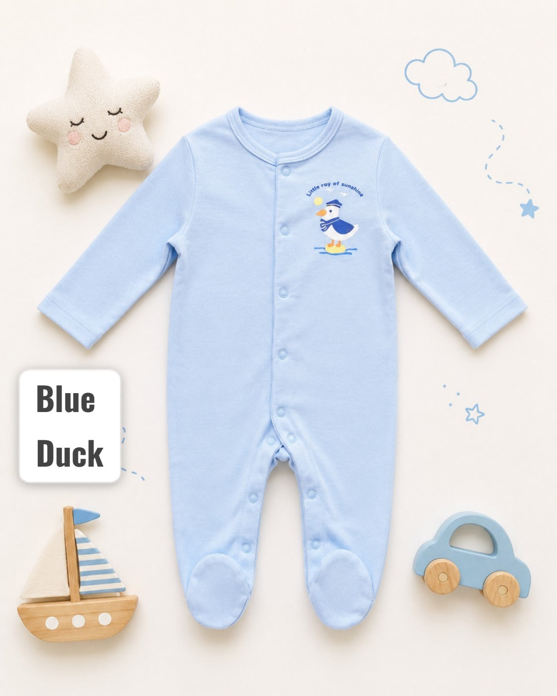 Footed Rompers-9-12 Months